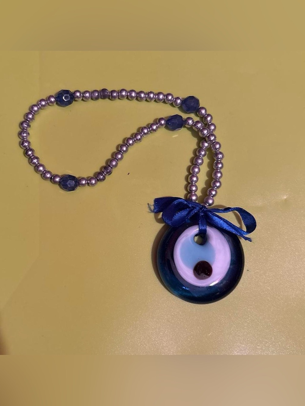 Glass Evil Eye Pendant in Blue
